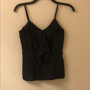 Black silky tank with full zip back